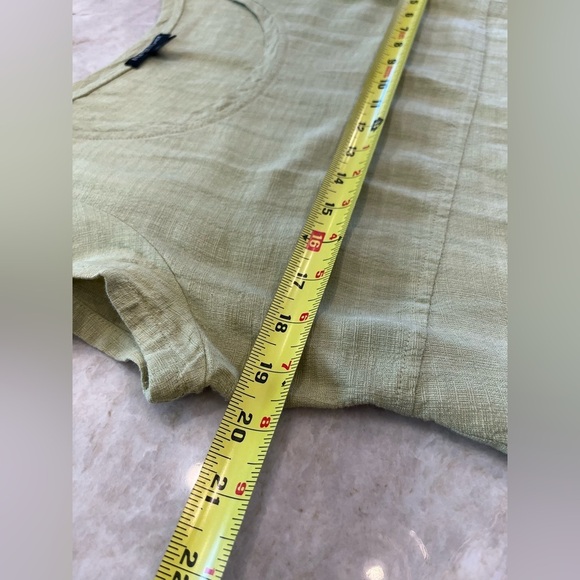 Eileen Fisher | Scoop Neck Empire Waist Blouse | Pistachio Green | Petite Medium - Picture 5 of 10